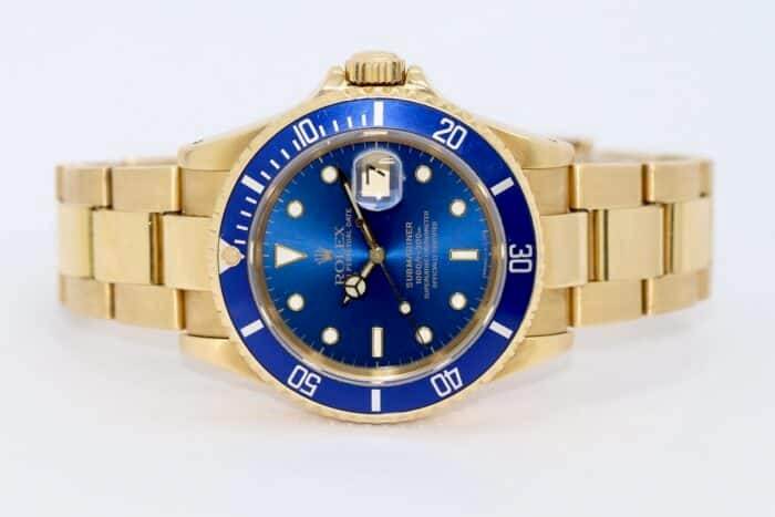 Rolex Submariner Date Gold 16618 Blau Vintage – Bild 2