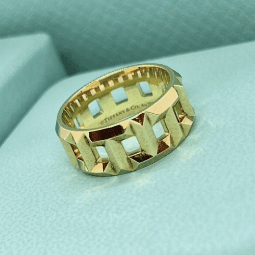 Tiffany & Co. T True Ring 8 mm breit 750er Gelbgold Gr. 52