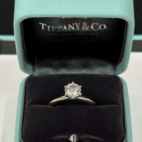 Tiffany & Co. Verlobungsring 1.0 Karat Diamant Gold und Platin